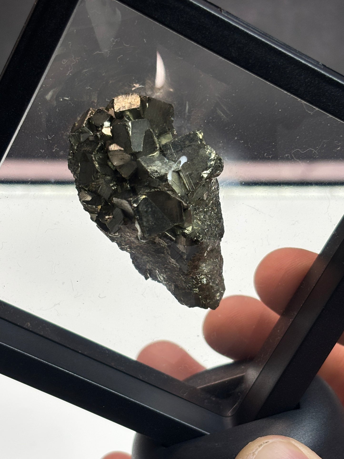 Pyrite Specimen! Nice Cubic Structure! 3.5” Display