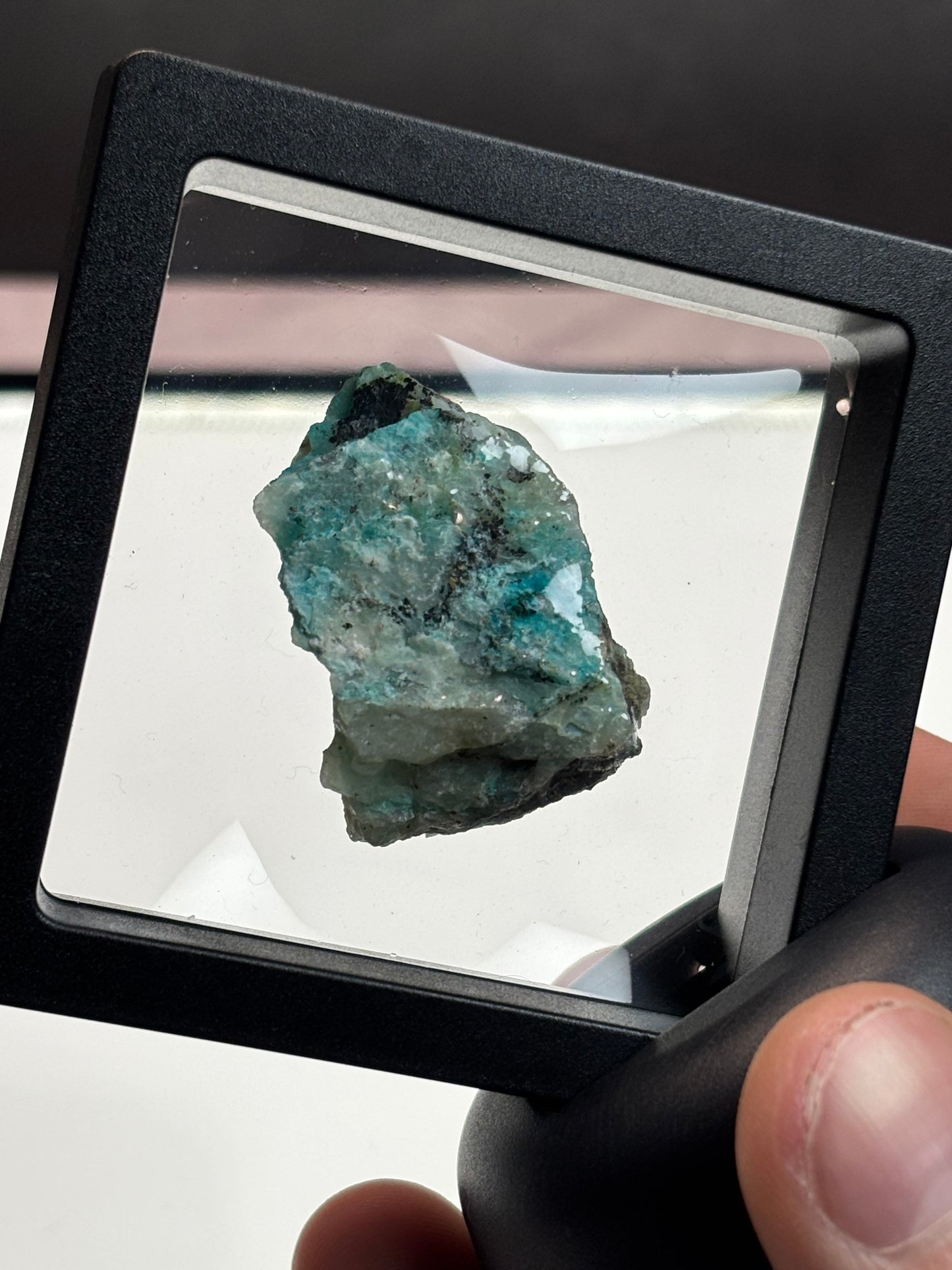 Chrysocolla On Quartz Specimen! 2.5” Display