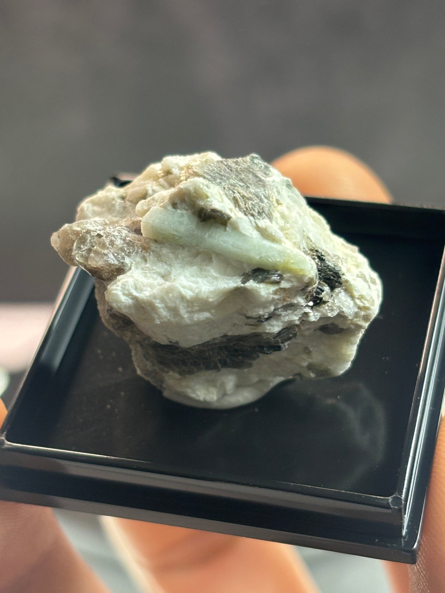 Aquamarine, Smokey Quartz, and Mica On Feldspar