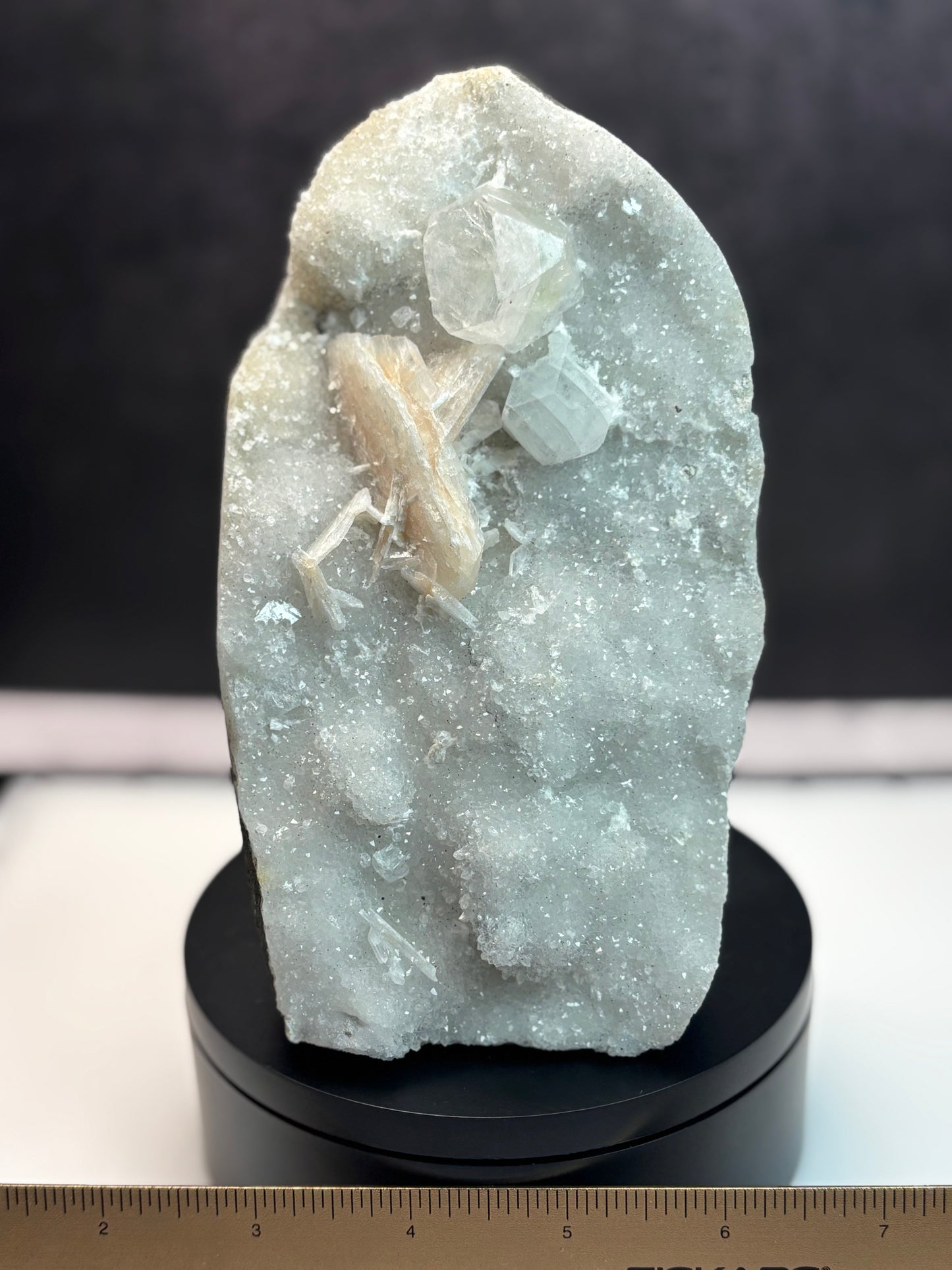 Apophyllite, Stilbite, Zeolite Specimen! Cut Base