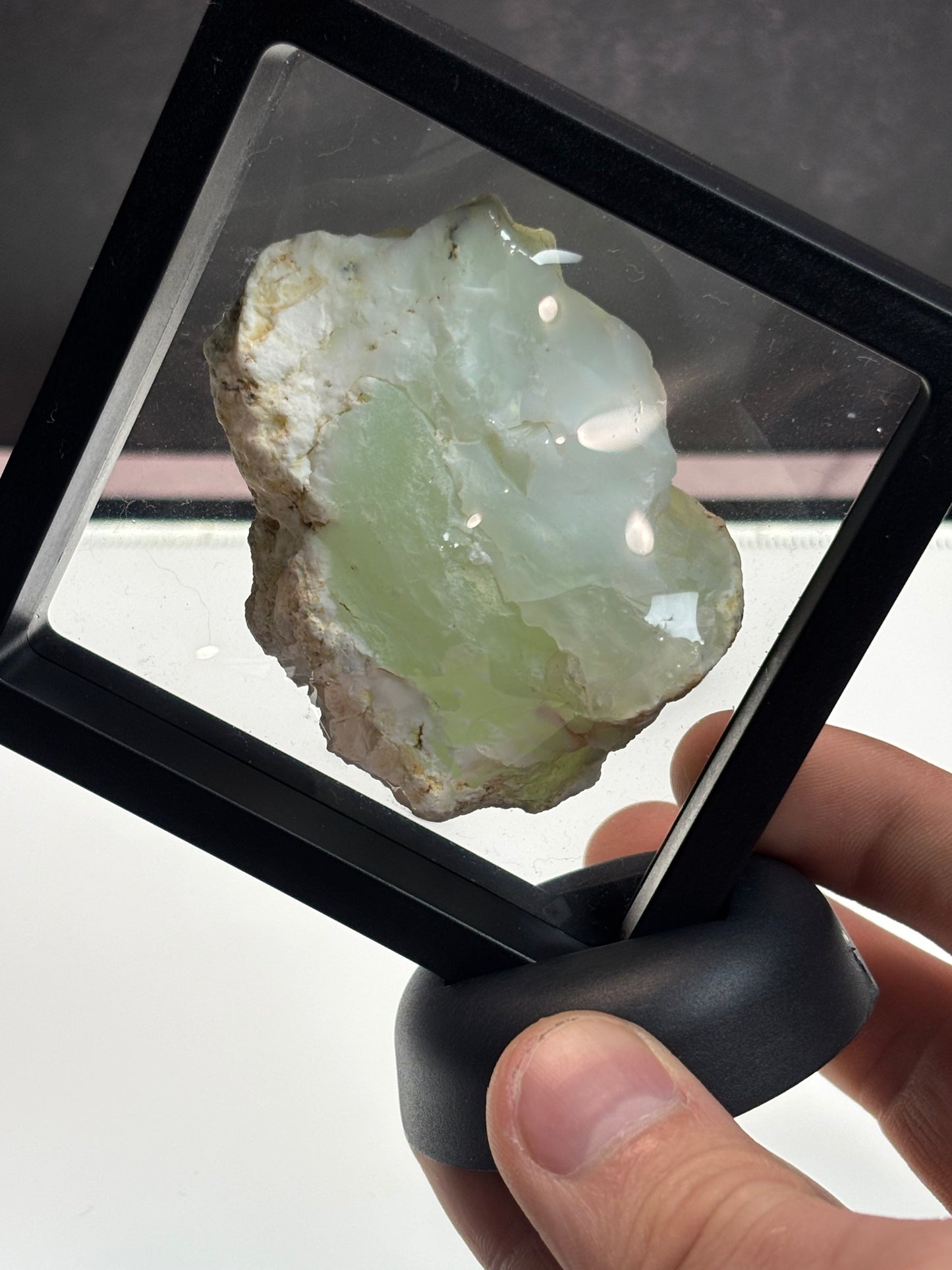 White Lime Chrysoprase Specimen! 3.5” Display