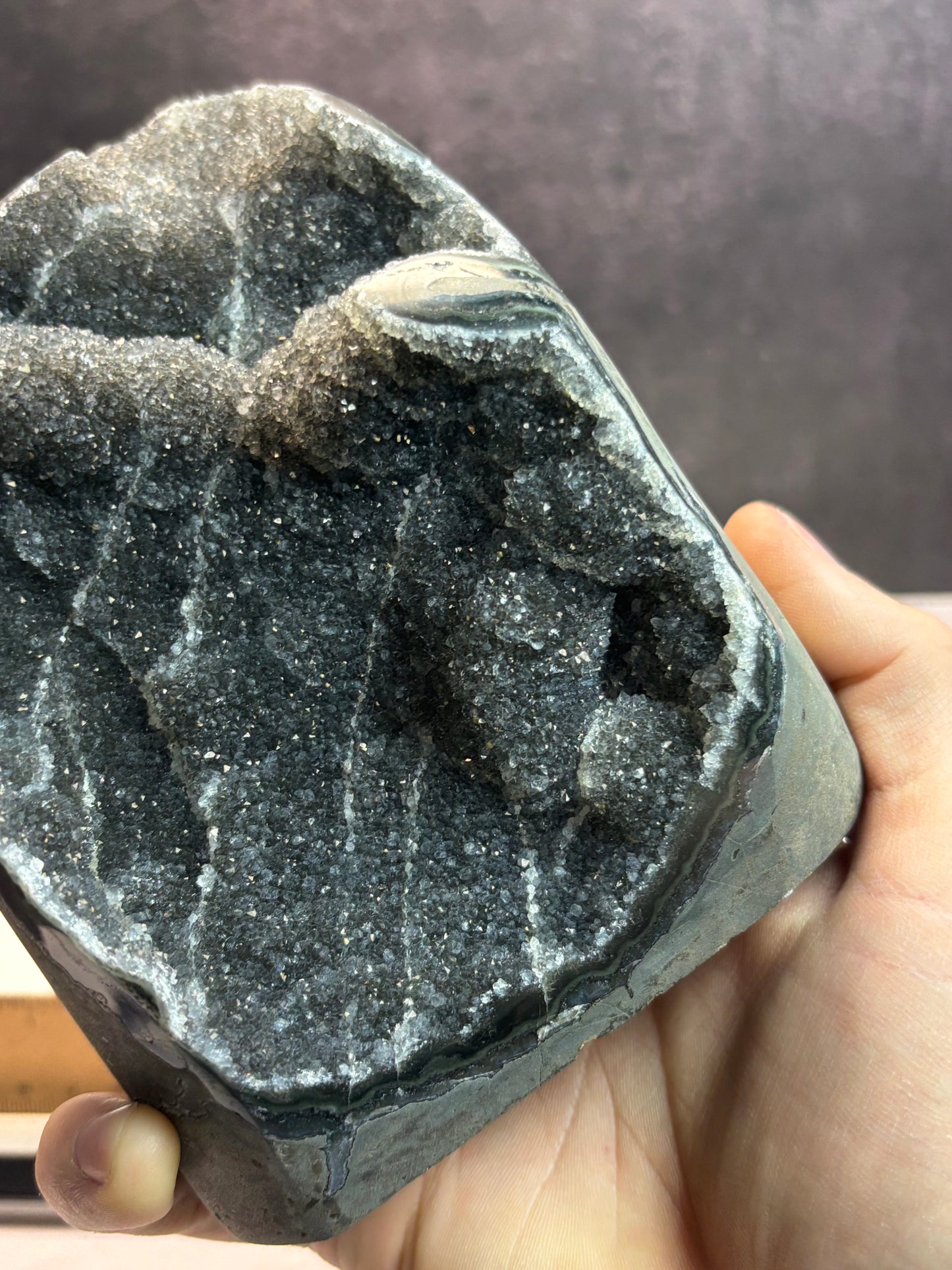 Black Amethyst Specimen! Cut Base