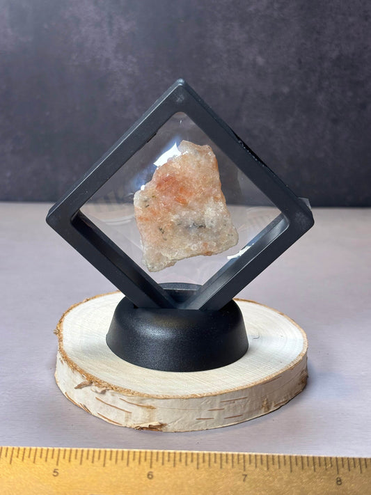 Orange Sunstone Specimen in Display! - Hawthorne’s Treasures