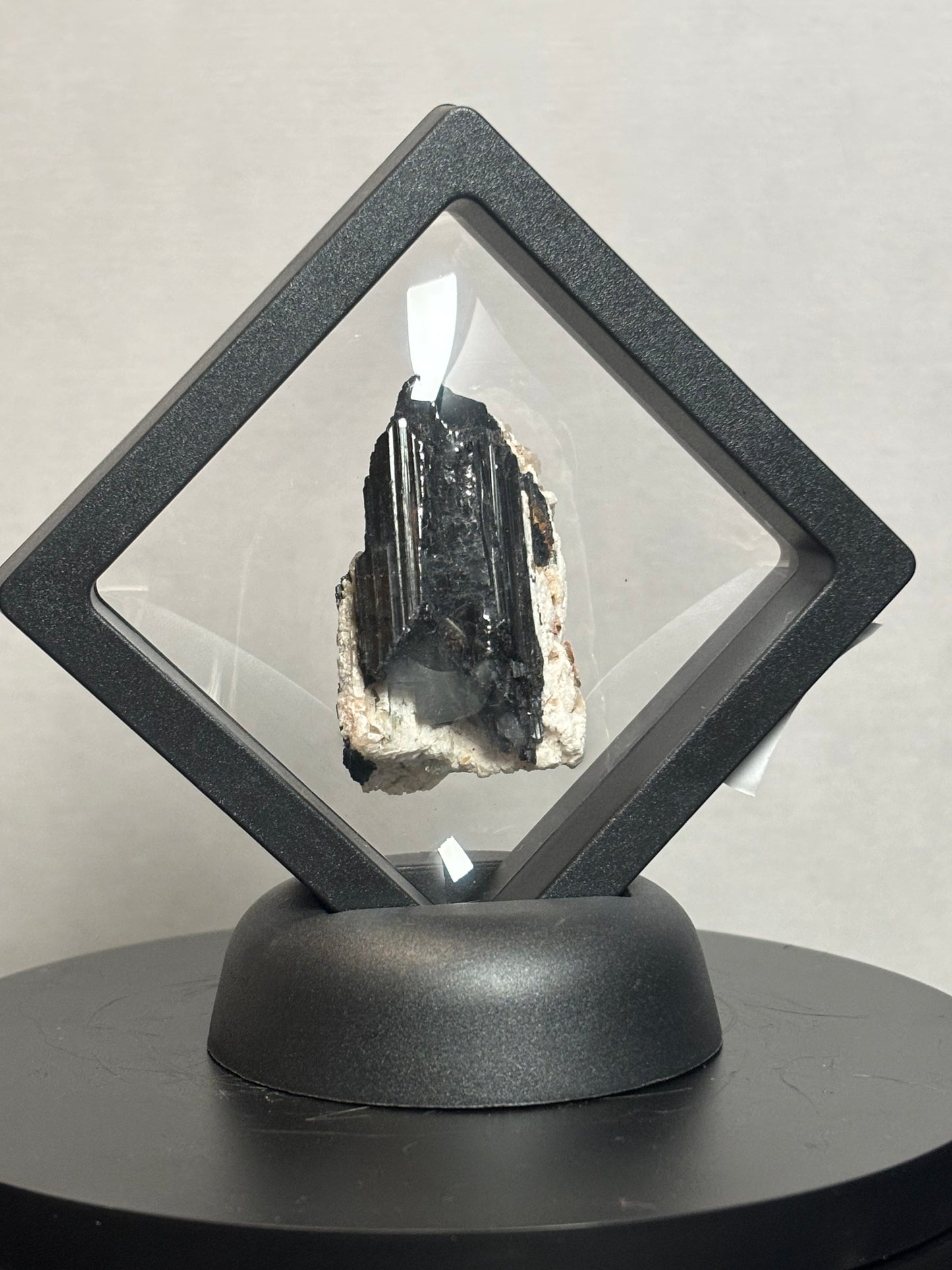 Black Tourmaline on Mica and Feldspar Matrix Display