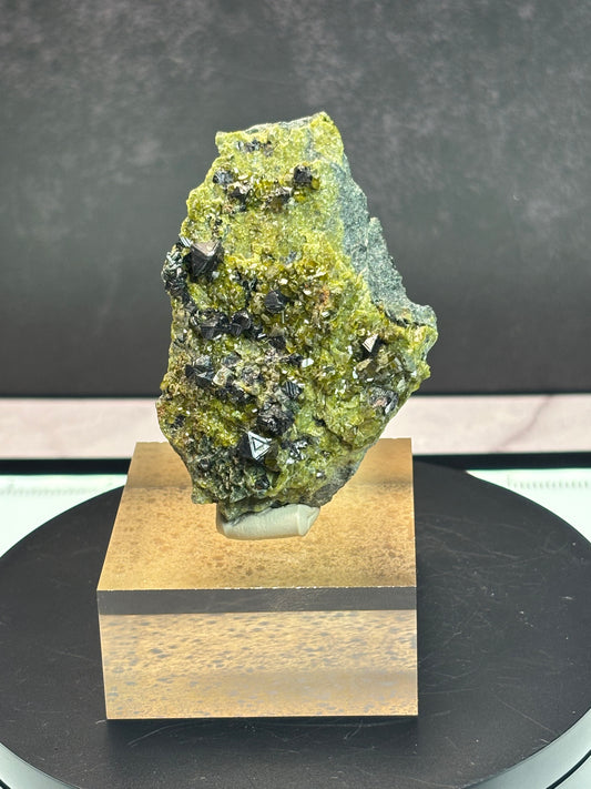 Magnetite and Vesuvianite on Matrix